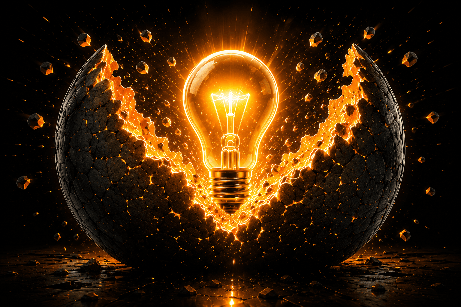 An idea bursting to life